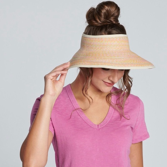 NEW San Diego Hat Co Pastel Rainbow Visor - Picture 1 of 3